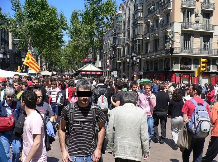 人が多いランブラス通り
