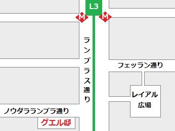バルセロナ地下鉄　駅マップ